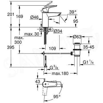 Смеситель для умывальника Grohe Eurosmart 32926003