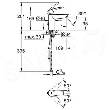 Смеситель для умывальника Grohe Eurosmart 33188003