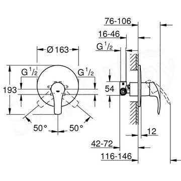 Смеситель встраиваемый Grohe Eurosmart 33556002 (1 функция)