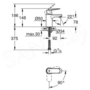 Смеситель для умывальника Grohe Eurosmart Cosmopolitan 2337600E