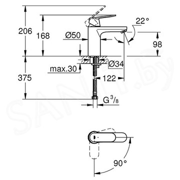 Смеситель для умывальника Grohe Eurosmart Cosmopolitan 2339800E