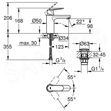 Смеситель для умывальника Grohe Eurosmart Cosmopolitan 23926000