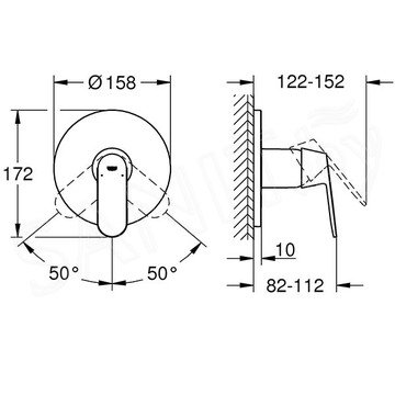 Смеситель встраиваемый Grohe Eurosmart Cosmopolitan 24044000 (1 функция)