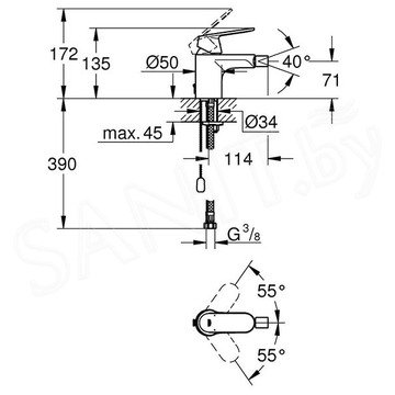 Смеситель для биде Grohe Eurosmart Cosmopolitan 32840000