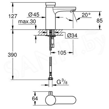 Смеситель для умывальника Grohe Eurosmart Cosmopolitan T 36317000