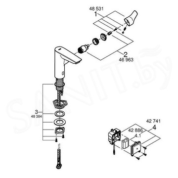 Смеситель для умывальника Grohe Eurosmart 23975003