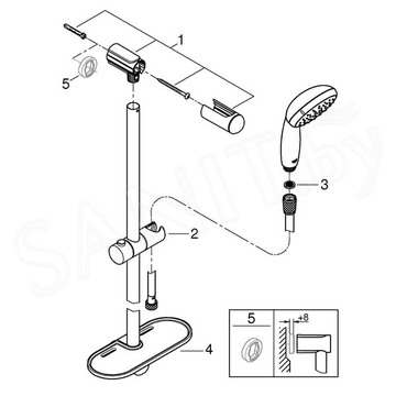 Набор смесителей Grohe Eurostyle 124416 c душевым гарнитуром