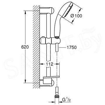 Набор смесителей Grohe Eurostyle 124416 c душевым гарнитуром