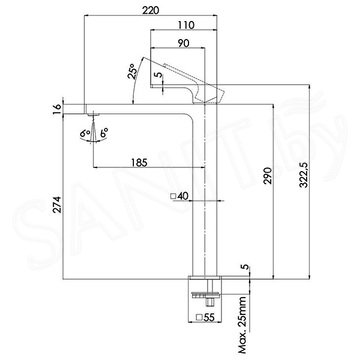 Смеситель для умывальника Remer Absolute AU10L