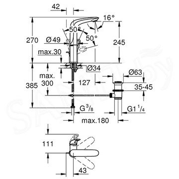 Смеситель для умывальника Grohe Eurostyle 23569LS3