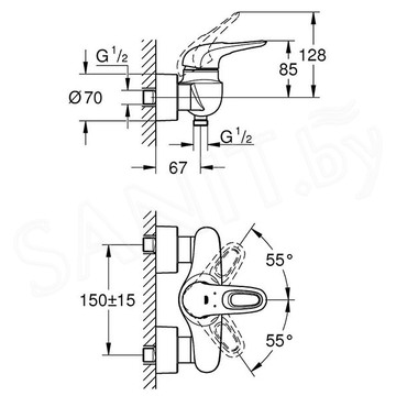 Смеситель для душа Grohe Eurostyle 33590003