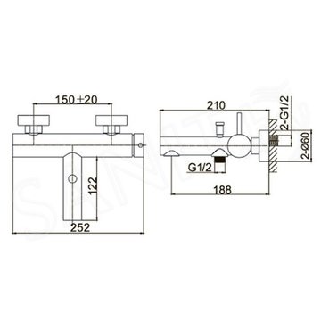 Смеситель для ванны Caprigo Don 53-011-GUN