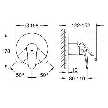 Смеситель встраиваемый Grohe Eurostyle Solid 24046003 (1 функция)