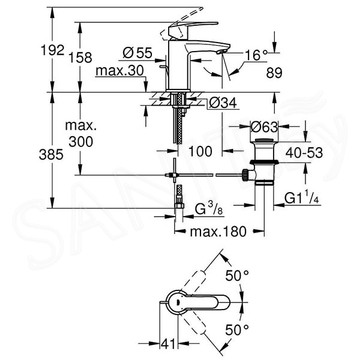 Смеситель для умывальника Grohe Eurostyle Cosmopolitan 23037002