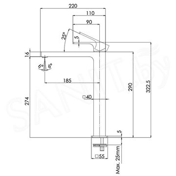 Смеситель для умывальника Remer Absolute AU11LCFP / AU11LNO