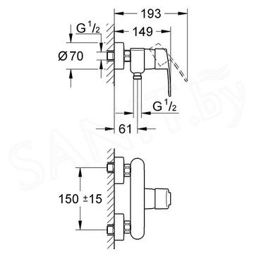 Смеситель для душа Grohe Eurostyle Cosmopolitan 33590002