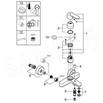 Смеситель для ванны Grohe Eurostyle Cosmopolitan 33591002