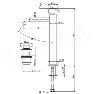 Смеситель для умывальника Remer Element ET10LXL