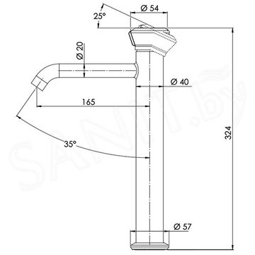 Смеситель для умывальника Remer Element ET11LXLBG