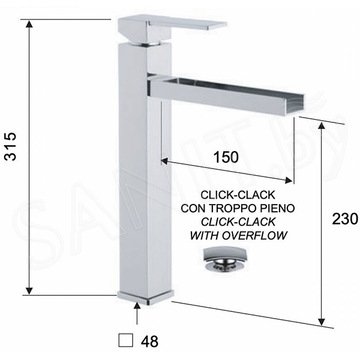Смеситель для умывальника Remer Qubika Cascata QC10L