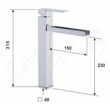 Смеситель для умывальника Remer Qubika Cascata QC11L