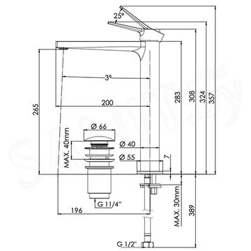 Смеситель для умывальника Remer Slash SL10L
