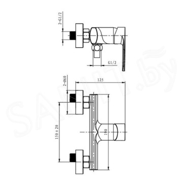 Смеситель для душа Caprigo Atlantic 51-016-CRM