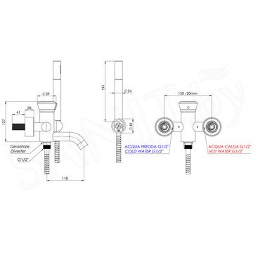 Смеситель для ванны Remer Element ET02BG