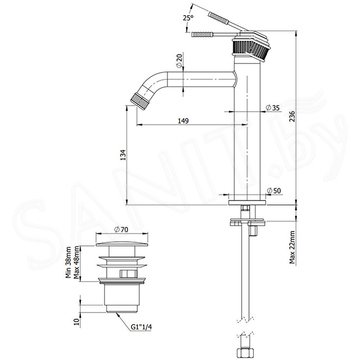 Смеситель для умывальника Remer Atelier AL10ACC