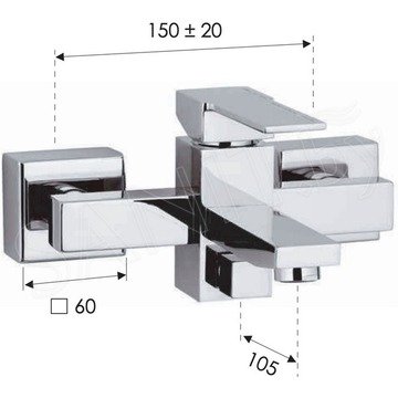 Смеситель для ванны Remer Qubika Q05