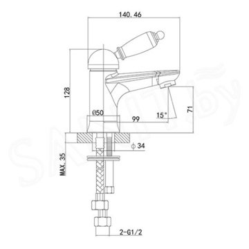 Смеситель для умывальника Caprigo Adria-uno 02-522-CRM