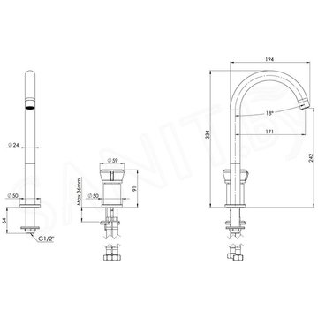 Смеситель для умывальника Remer Element ET57LNO