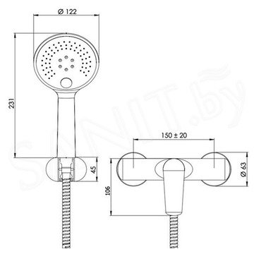 Смеситель для душа Remer Vanity V38