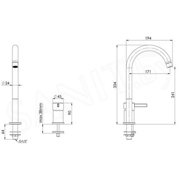 Смеситель для умывальника Remer Metrica MC57L