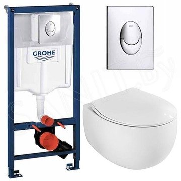 Комплект инсталляции Grohe Rapid SL 38721001 с унитазом Roxen EGG 530170-01 Rimless Soft Close