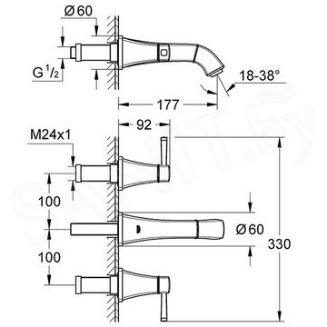 Смеситель встраиваемый Grohe Grandera 20414000