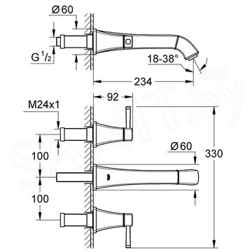 Смеситель встраиваемый Grohe Grandera 20415IG0