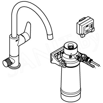 Смеситель для кухонной мойки Grohe Blue Pure BauCurve 30385000 в комплекте с фильтром