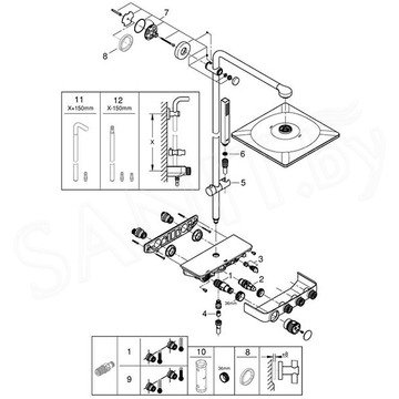 Душевая стойка Grohe Euphoria SmartControl System 310 Duo Cube 26508A00 / 26508AL0 с термостатом