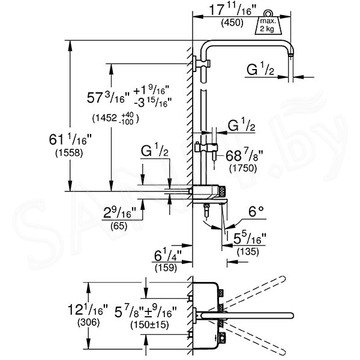 Душевая стойка Grohe Euphoria SmartControl System Duo 26512000 с термостатом