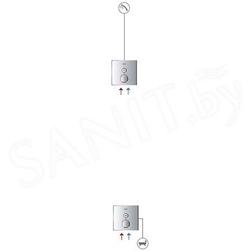 Смеситель встраиваемый Grohe Grohtherm SmartControl	29123000 термостатический