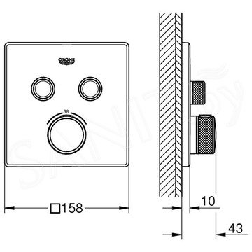 Смеситель встраиваемый Grohe Grohtherm SmartControl	29124A00 / 29124AL0 термостатический