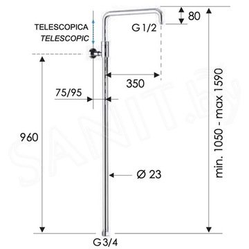 Душевая штанга Remer 330A7DCESDEVBG / 330A7DCESDEVBO / 330A7DCESDEVCFP / 330A7DCESDEVDO / 330A7DCESDEVNO