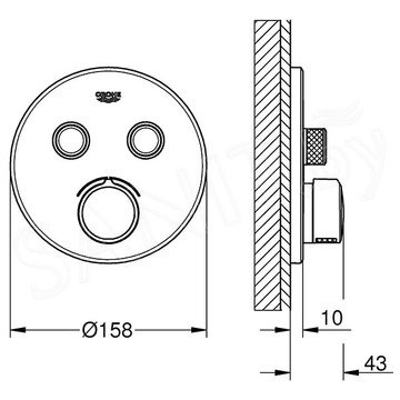 Смеситель встраиваемый Grohe SmartControl 29145000 (2 функции)