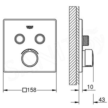 Смеситель встраиваемый Grohe SmartControl 29148000 (2 функции)