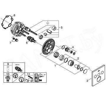 Смеситель встраиваемый Grohe SmartControl 29149000 (3 функции)