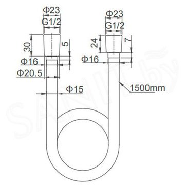 Душевой шланг Caprigo 98-515-GUN