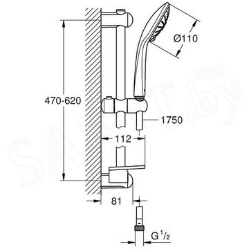 Смеситель для душа Grohe Grohtherm SmartControl 34720000 термостатический