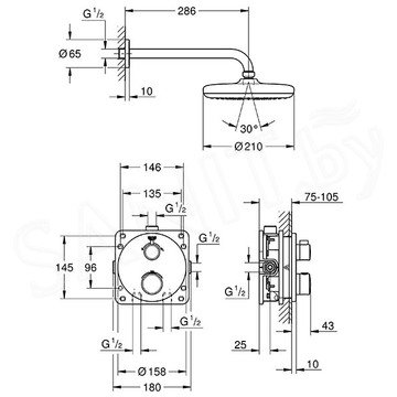 Душевая система скрытого монтажа Grohe Grohtherm 34726000