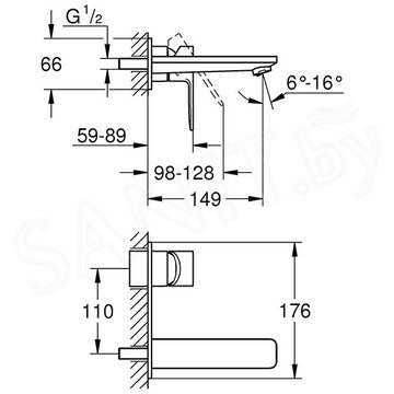 Смеситель встраиваемый Grohe Lineare 19409001 / 19409DC1